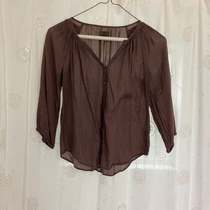 Anthropologie Fei Blouse Maroon Blouse size 0